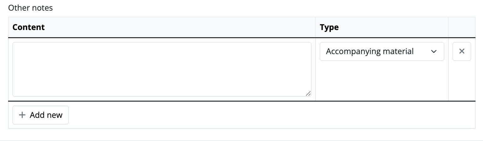 An image of the data entry fields for the other notes fields.