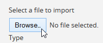 Clicking the "Browse" button in the CSV import page