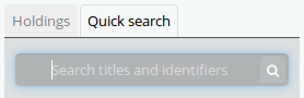 The quick search box, located at the top of the treeview.