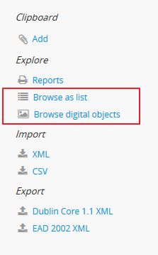 An image of the Explore section of the right-hand context menu