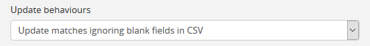 An image of the Update matches option in the CSV import user interface