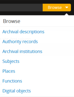 An image of the Browse menu