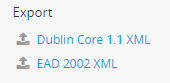 Export button for EAD 2002 XML on the archival description view page