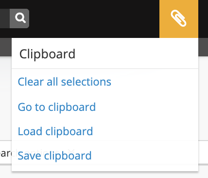 An image of the Clipboard menu.