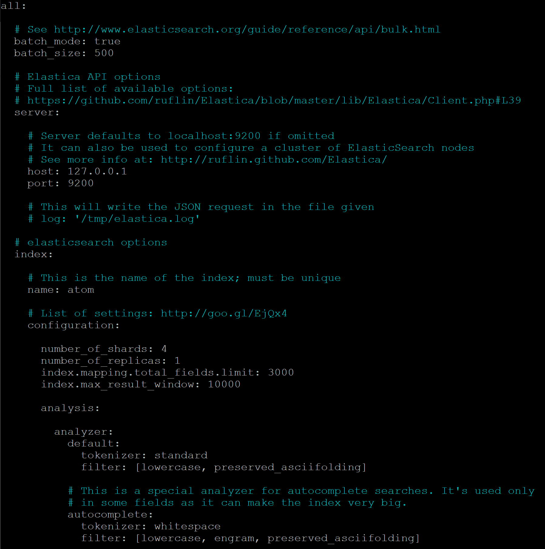 An image of the search configuration file