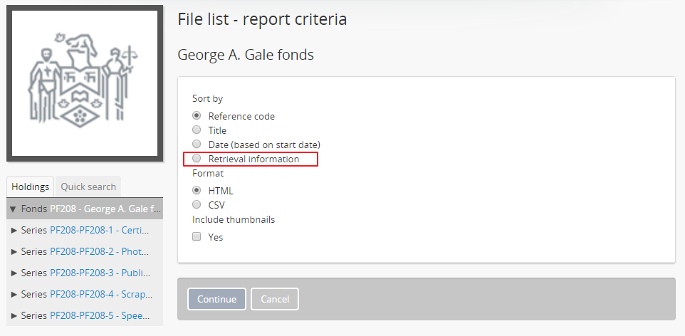 Report criteria view to the logged-in user with Admin privileges.