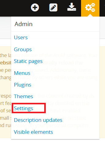 An image Admin menu dropdown options.